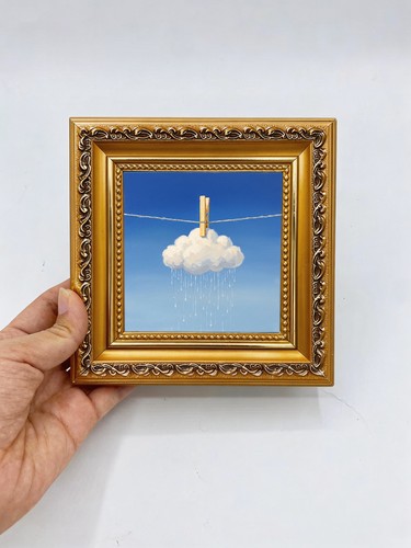 Hand painted cloud rain - painted,