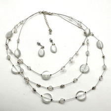 Glass bead necklace & post