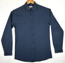 Red Herring Shirt Men's UK Size S Blue Check Slim Fit Long Sleeve Wing Collar