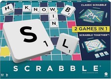 Mattel Games Scrabble Board Game, Family Word Game with Two Ways to Play Scrable