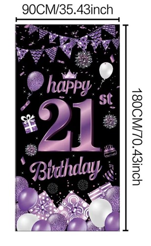 Happy 21st birthday door - 21st,