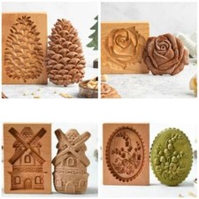 Wooden Cookie Mold Carved