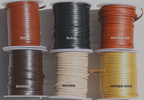 Flat leather cord size - flat,