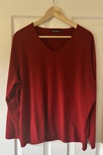 Ladies Red Long Sleeve Bonmarche Jumper Size XL