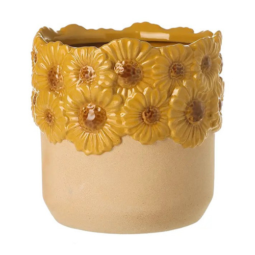 Ceramic yellow sunflower - ceramic,