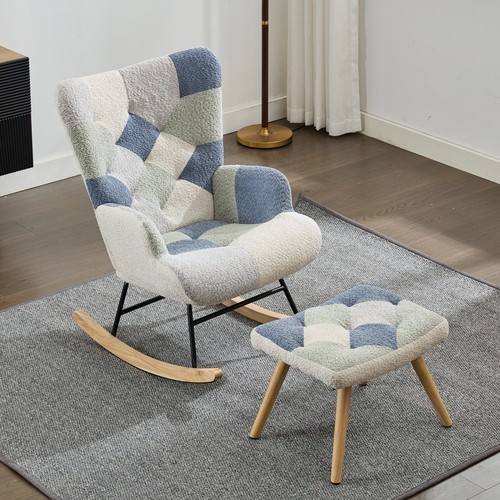 Boucle rocking chair with - boucle,