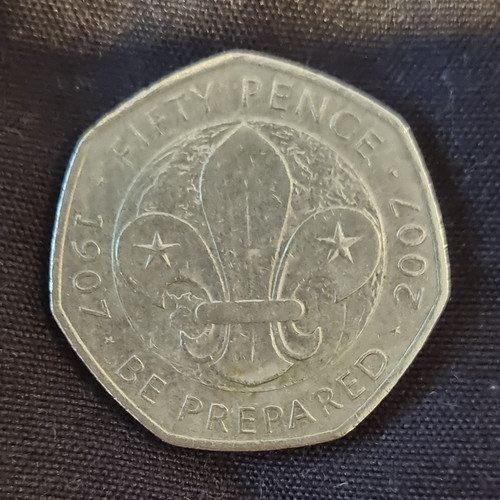 2007 50p coin elizabeth - uk, ii