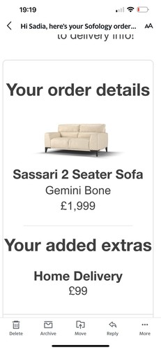Sofa cream leather - cream, mid
