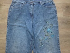 Ann Harvey size 24 blue 100% cotton embroidered Denim Jeans Great condition