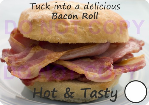 Bacon roll laminated stickers - roll,