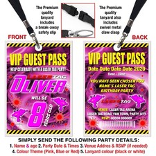 LASER TAG PARTY THEME LANYARD