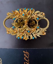 Vintage Mirella, Lipstick Holder, Boudoir Decor, Vanity Set Hollywood Regency