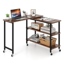 L-shaped Laptop Desk with 6