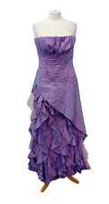 CHERLONE UK 12 Long Deep Lavender  Unusual Unique Ball Gown Dress Jacket & Scarf