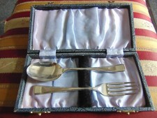 EPNS Childs Fork & Spoon Set Boxed in Very Good Condition.