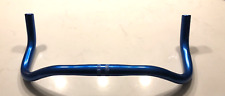 NEW OLD STOCK BLUE ANODISED BULL HORN ALLOY HANDLEBARS,40CM,FOR CYCLE SPEEDWAY ?