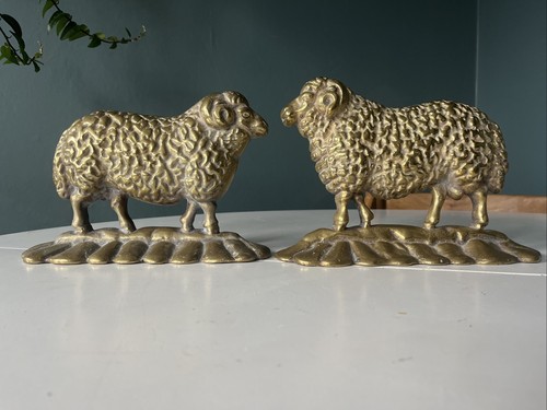 Pair vintage solid brass - of,