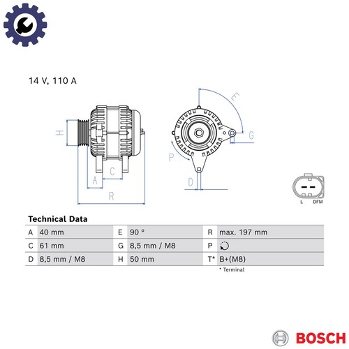 Alternator 986 084 810 - 0,
