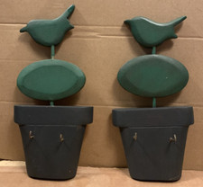 Pair of Key Holders- Topiary Style Bird Icon, Potting Shed, Garden, Tools, Keys