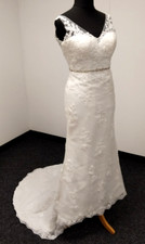 Anna Sorrano Diana Traditional Sheath Ivory Wedding Dress WED2B UK Size 10 / 12