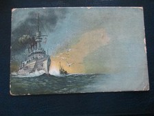 Postcard - Military ship at sea (Posted vintage)