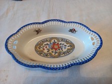 SCHUMANN BAVARIA   FLORAL PATTERN Vintage Oval Reticulated Dish 