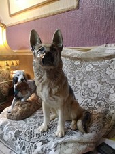 BESWICK Large Seated GERMAN SHEPHERD Figurine, 2410, Circa 1940's, A