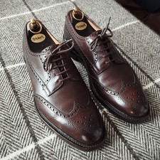 Edward Green Ullswater Pebbled Grain Leather Brown Brogue Shoes - UK10.5 US11 E