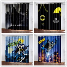 Boys 3D Blackout Curtains Bedroom Batman Curtains Thermal Ring Top Eyelet Gift