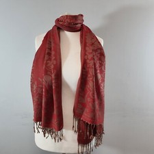 LUXURY Pashmina Style Scarf Oversized Shawl/Wrap Flock Scroll Eastern Soft