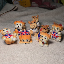 English Bulldog EPL British Mascot Resin puppy dog Figurines x10