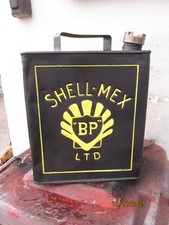 VINTAGE 1939  SHELL-MEX & B.P LTD 2 GALLON PETROL CAN & ORIGINAL SHELL BRASS CAP