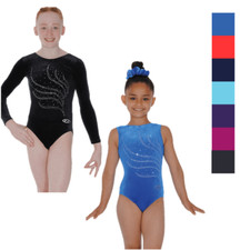 Girls Leotard Zone Gymnastics Long Sleeve Sleeveless Velour Lycra 102TIA 103TIA