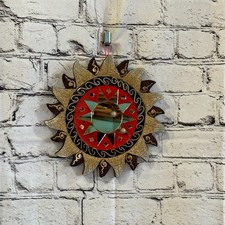 Red Gold Sun Mosaic Tile Wall