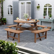 8 Seater Wooden Pub Bench
