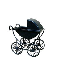 DOLLS HOUSE 1/12th PRAM BLACK