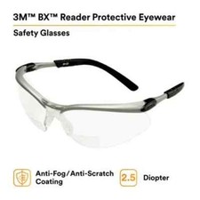 3M Safety Reading Glasses BX Readers +2.50 PC AS/AF Clear