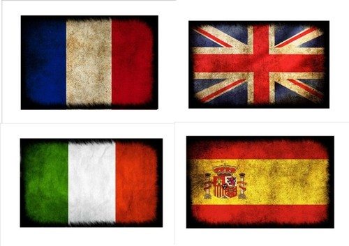 Country aged flag metal sign