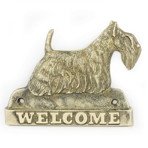 Scottish terrier brass plate - scottish,