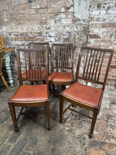 Edwardian Mahogany Dining Chairs Arts And Crafts Set Of 4 