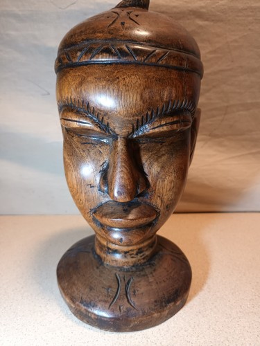 Tribal wooden head - tribal, carved