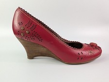 Staccato Red Leather Wedge