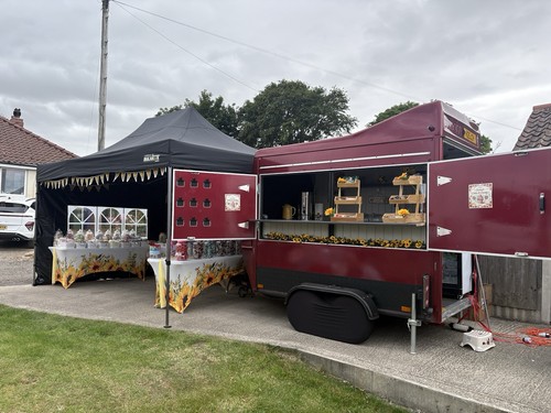 Coffee cake trailer with - coffee,