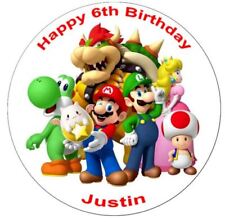 Super Mario Personalised 7.5" Round Edible Cake Topper #1