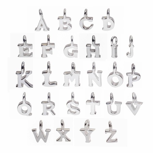 Silver alphabet pendant - silver,
