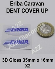 2 Eriba Miniature Resin 3D Gloss Stickers 35mm x 16mm Small Dent covers