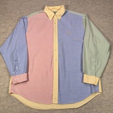 Brooks Brothers Multicolor Colorblock Shirt Mens XL Supima Cotton Button Down