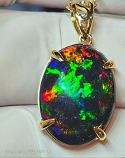 Natural Black Opal Pendant