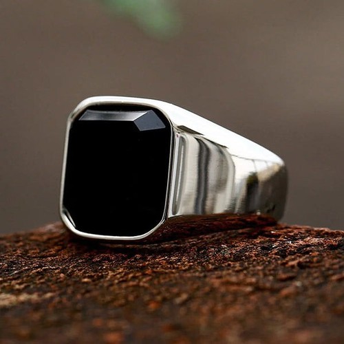 Black onyx gemstone square - gemstone,