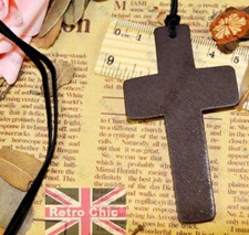 Large Wooden Crucifix Cross Pendant Big Long Necklace Jesus Christian Jewellery